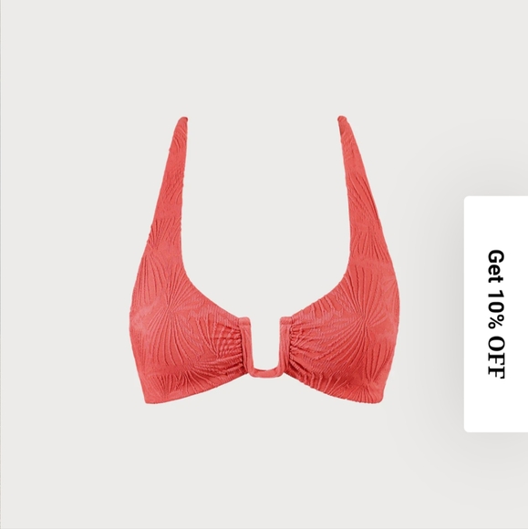 Berlook Red Jacquard U-Ring Cross Back Bikini Set - Picture 6 of 10